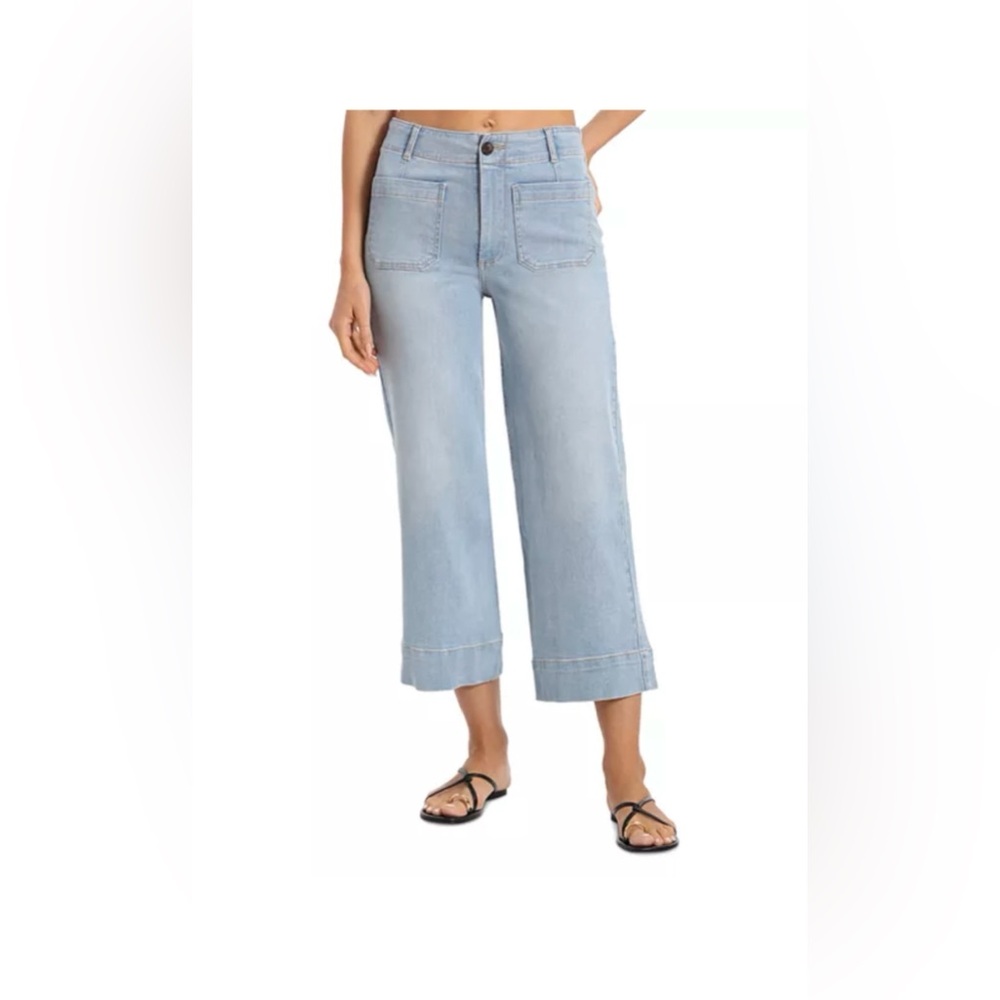 High Rise Cropped Straight Jeans in Siene Wash